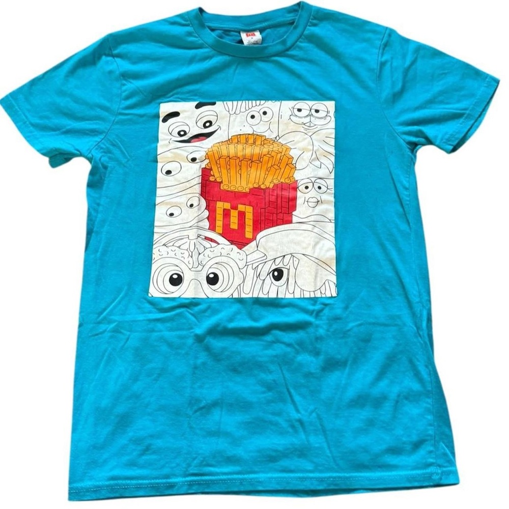McDonald's Blue Graphic Tee with Red and Yellow Design